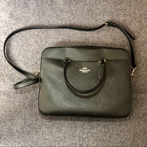 💼NWT Black/Gold Leather COACH LAPTOP BAG💼